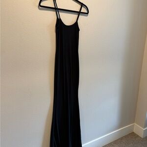 Black Slip Maxi Dress with Spaghetti Straps